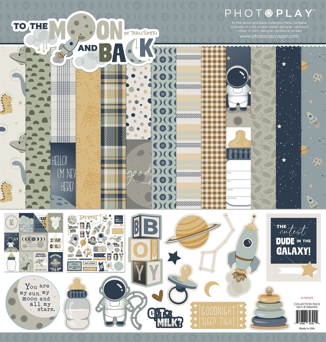 Photoplay TO THE MOON AND BACK 12X12 Scrapbook Collection Pack