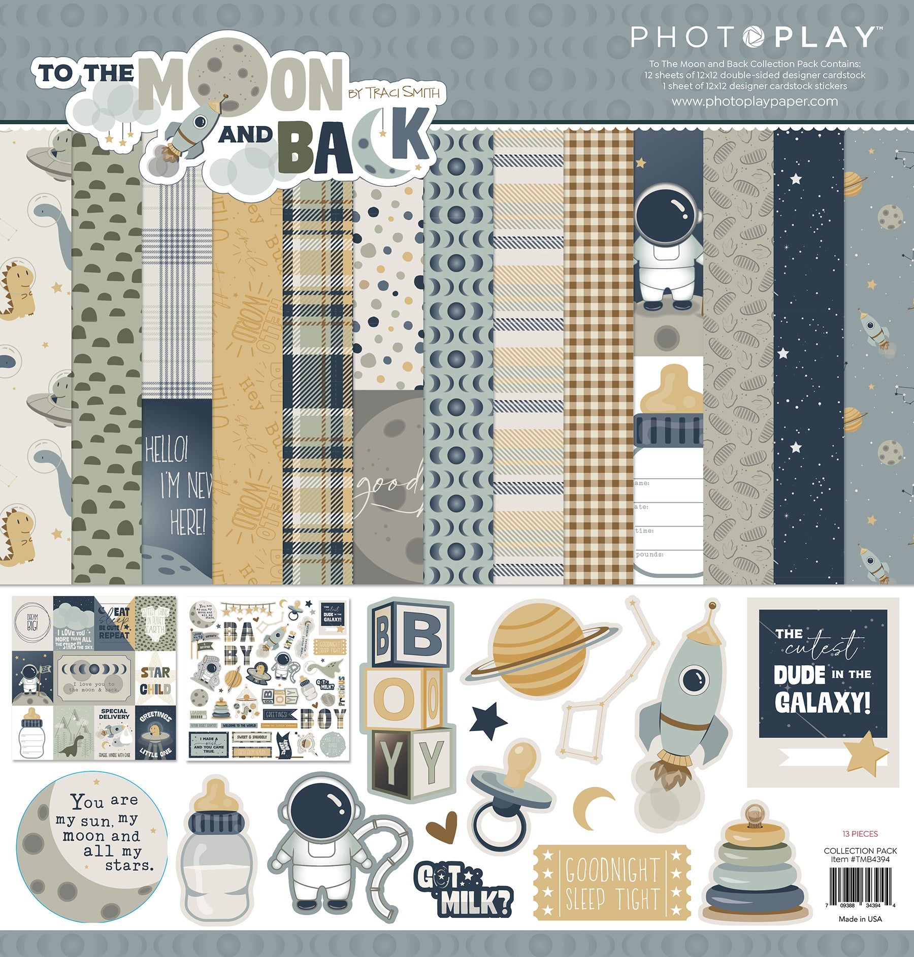 Photoplay TO THE MOON AND BACK 12X12 Scrapbook Collection Pack