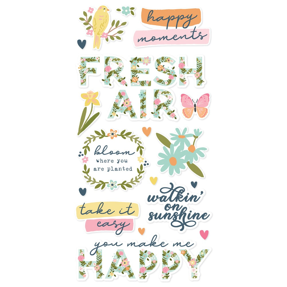 Simple Stories FRESH AIR FOAM STICKERS 3D Titles