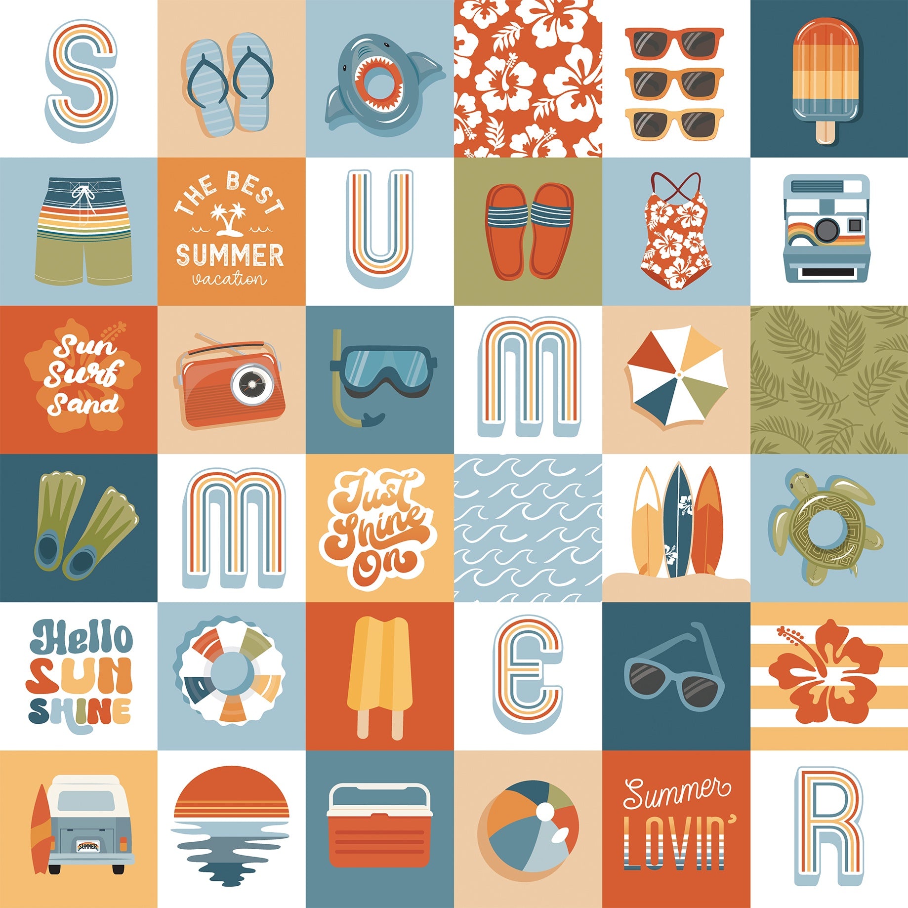Echo Park SUMMER VIBES 12"X12" DoubleSided Scrapbook Paper