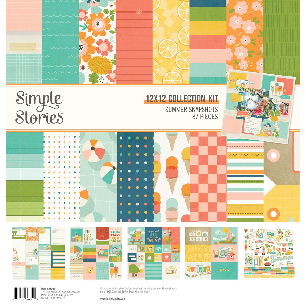 Simple Stories SUMMER SNAPSHOTS 12"X12" Collection Kit