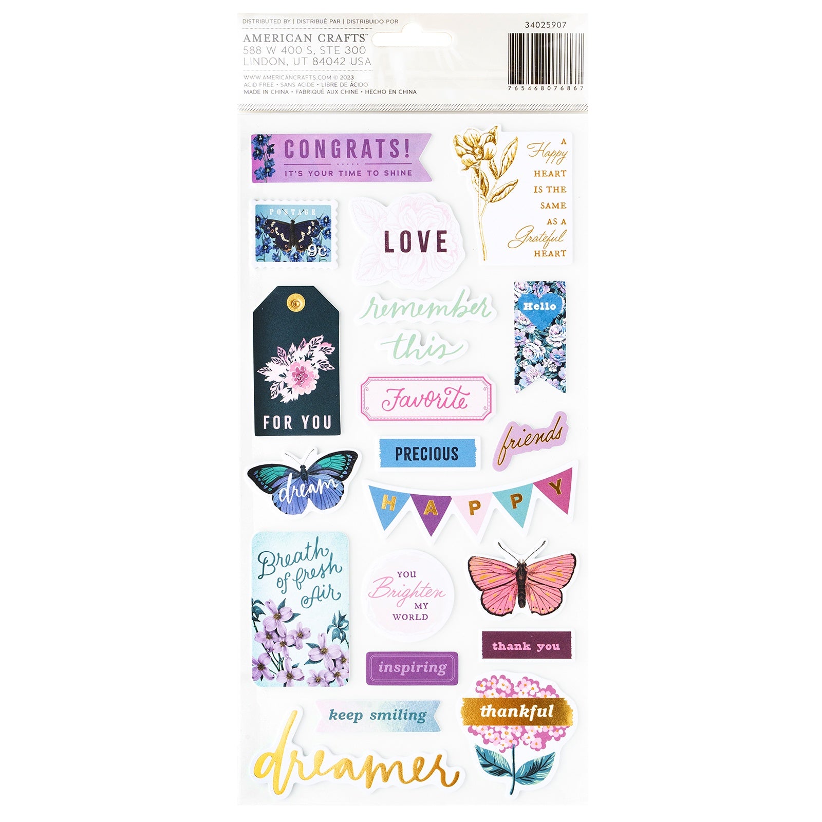 Thickers AC DREAMER Foam Phrase Stickers