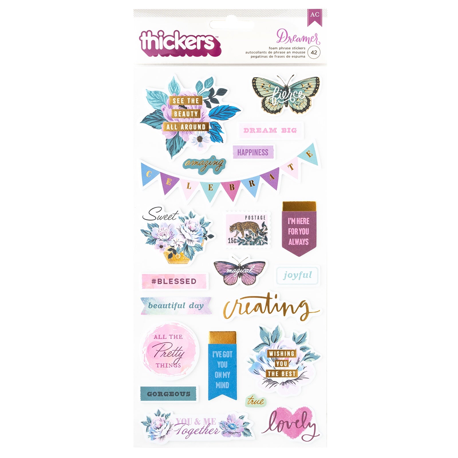 Thickers AC DREAMER Foam Phrase Stickers