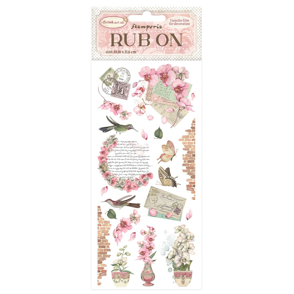 Stamperia ORCHIDS AND CATS RUB ON Rubon sheet
