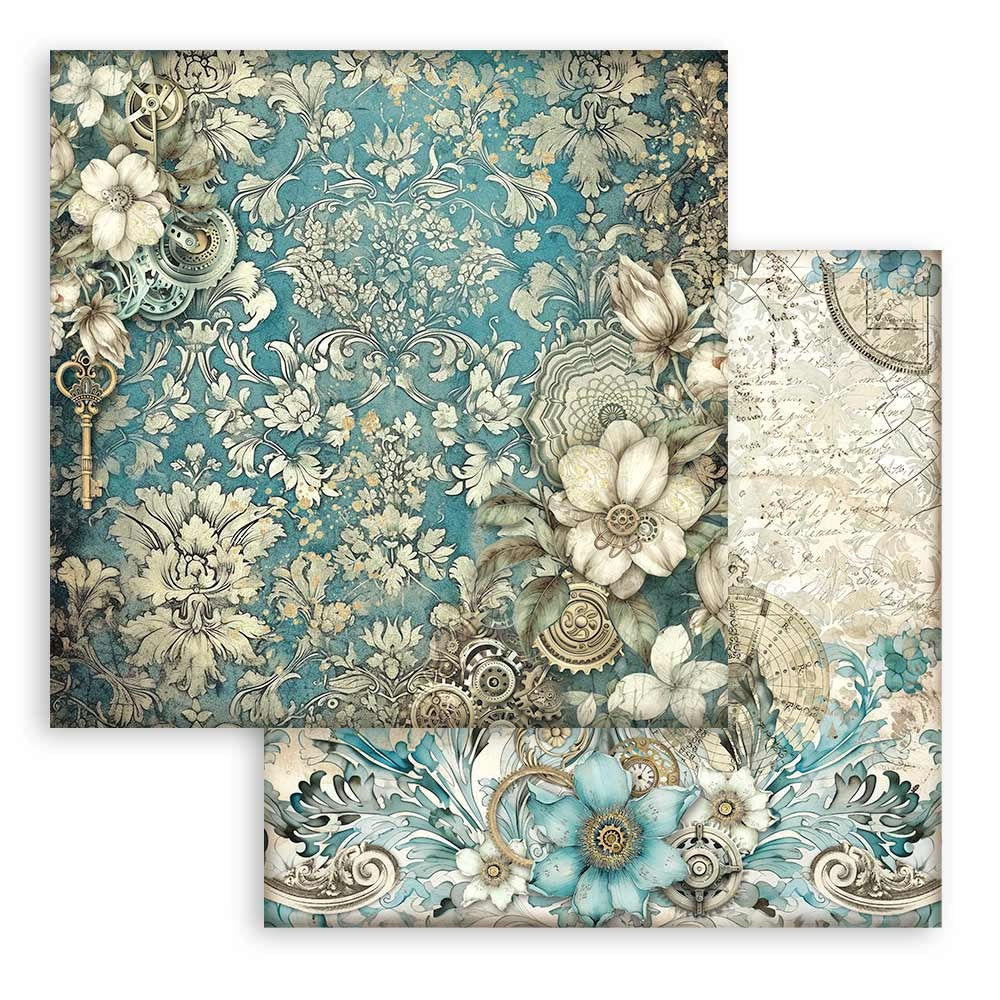Stamperia SIR VAGABOND In Fantasy World White Flow SBB977 12"X12" Scrapbook Paper