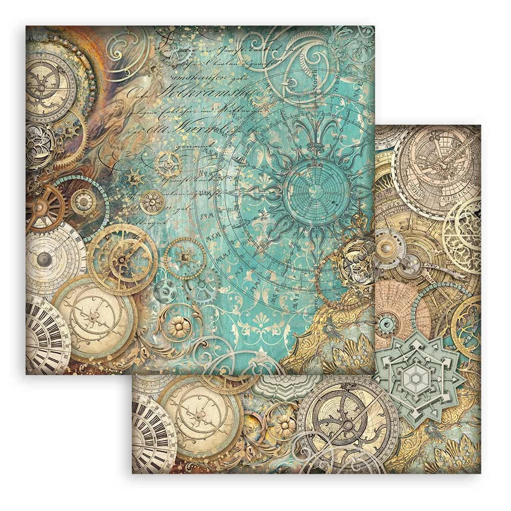 Stamperia SIR VAGABOND In Fantasy World World Mechanisms SBB979 12"X12" Scrapbook Paper