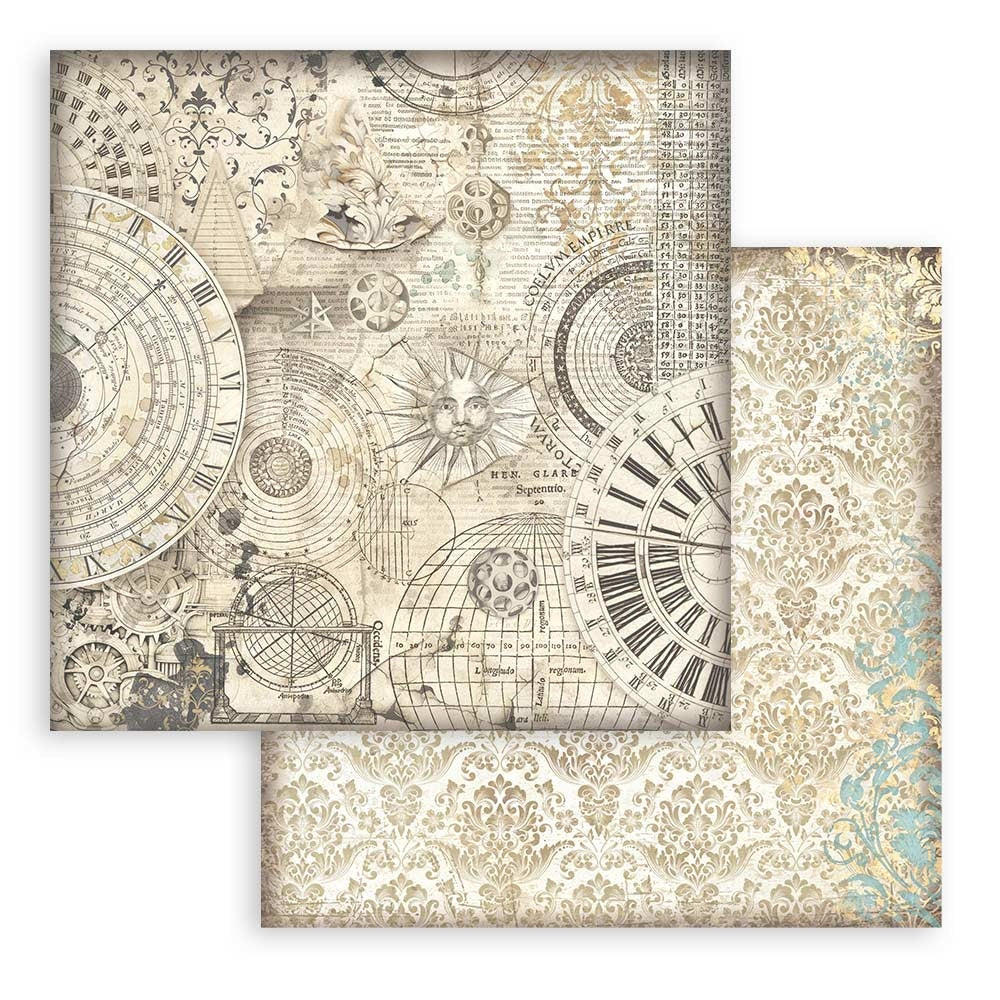 Stamperia SIR VAGABOND In Fantasy World Ochre Patt SBB978 12"X12" Scrapbook Paper
