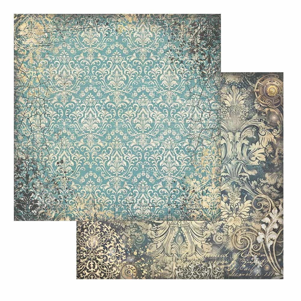 Stamperia SIR VAGABOND In Fantasy World Turquoise SBB982 12"X12" Scrapbook Paper