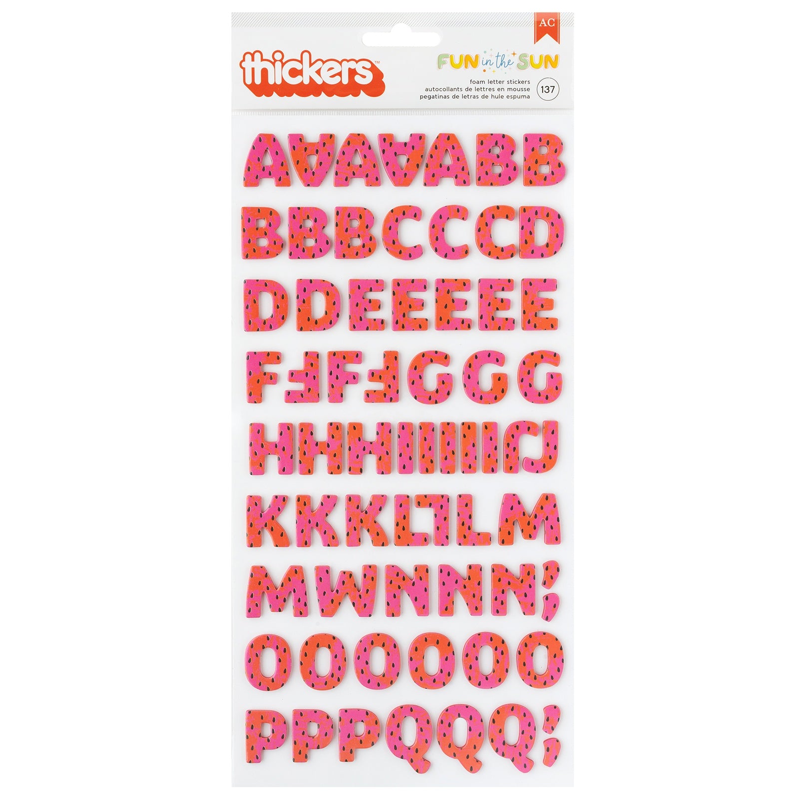 Thickers Pebbles FUN IN THE SUN Foam Letter Stickers 137pc