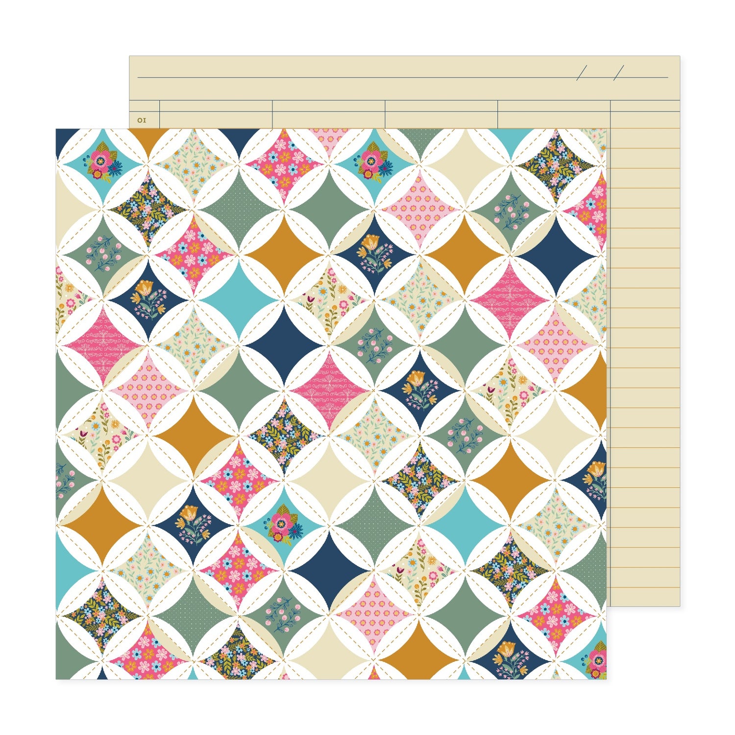 Pink Paislee JOYFUL NOTES 12"X12" Scrapbook Paper