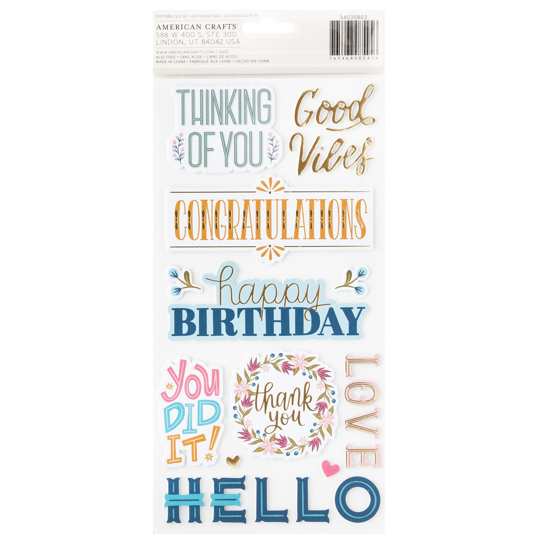 Thickers Pink Paislee JOYFUL NOTES Foam Phrase