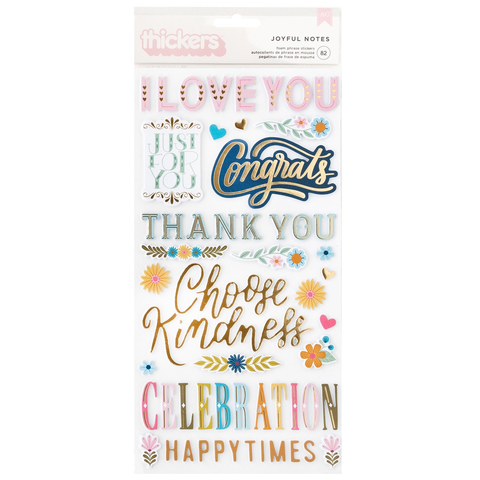 Thickers Pink Paislee JOYFUL NOTES Foam Phrase