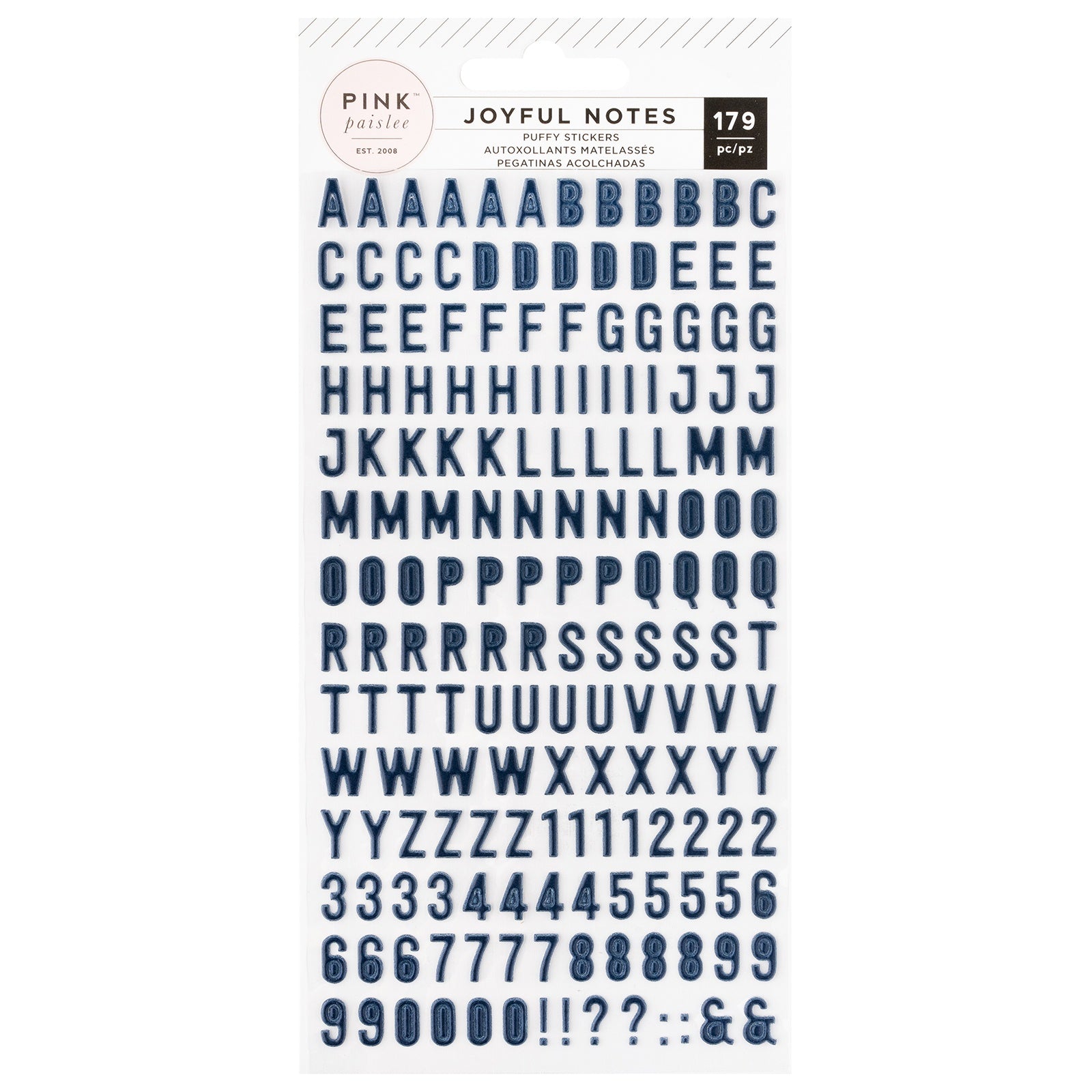 Pink Paislee JOYFUL NOTES Puffy Letter Stickers 179pc