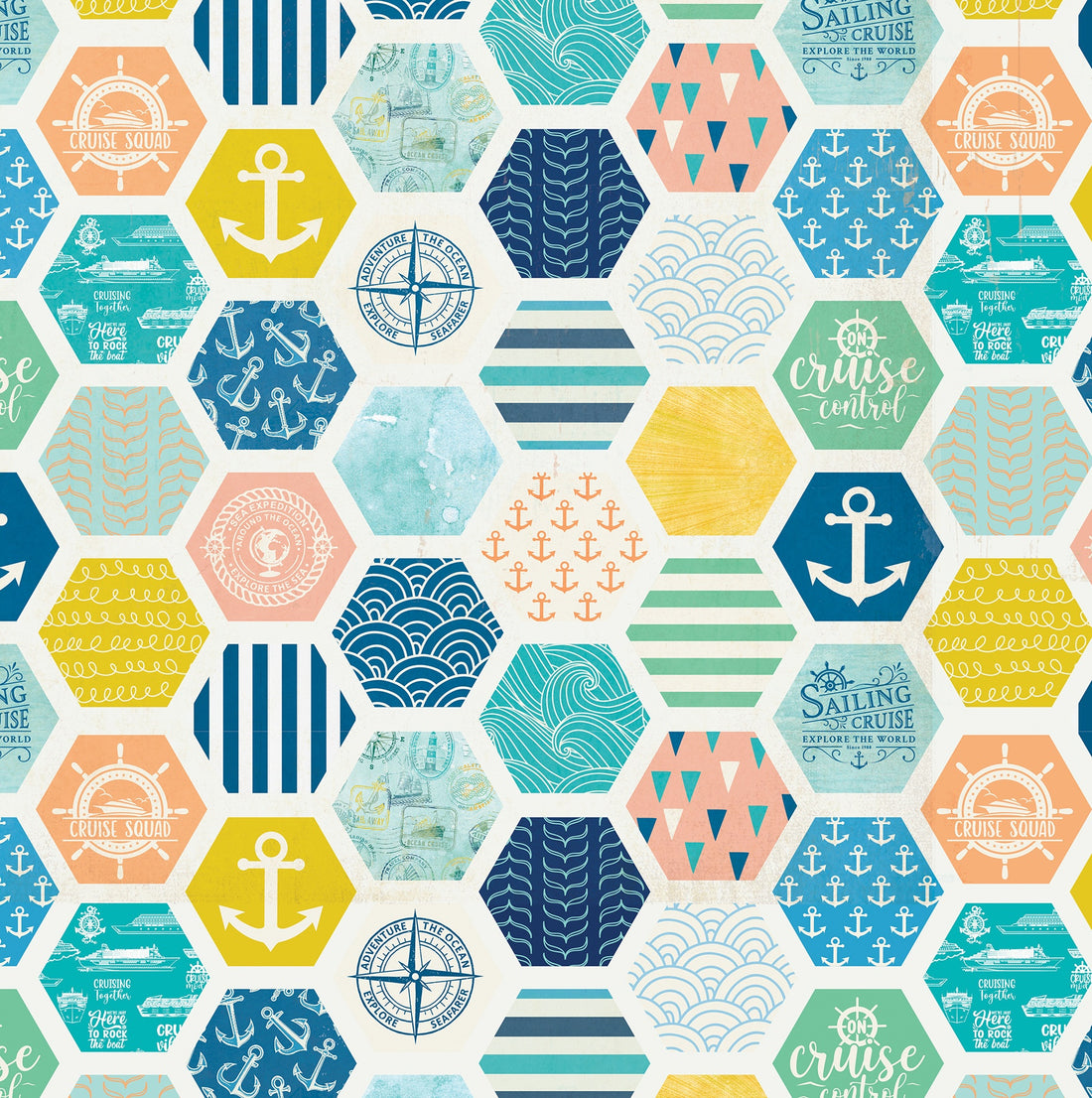 Photoplay Anchors Aweigh ON CRUISE CONTROL 12”X12” Scrapbook Paper