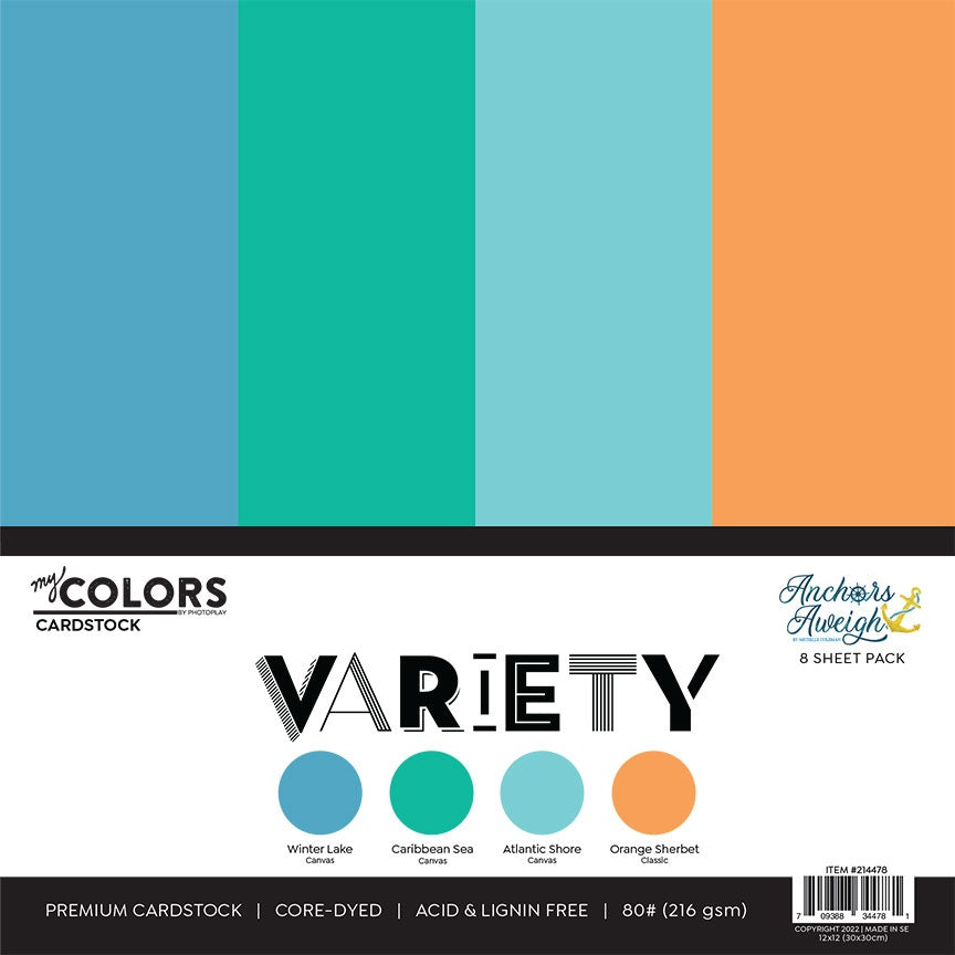 Photoplay My Colors ANCHORS AWEIGHT VARIETY Cardstock Paper Pack