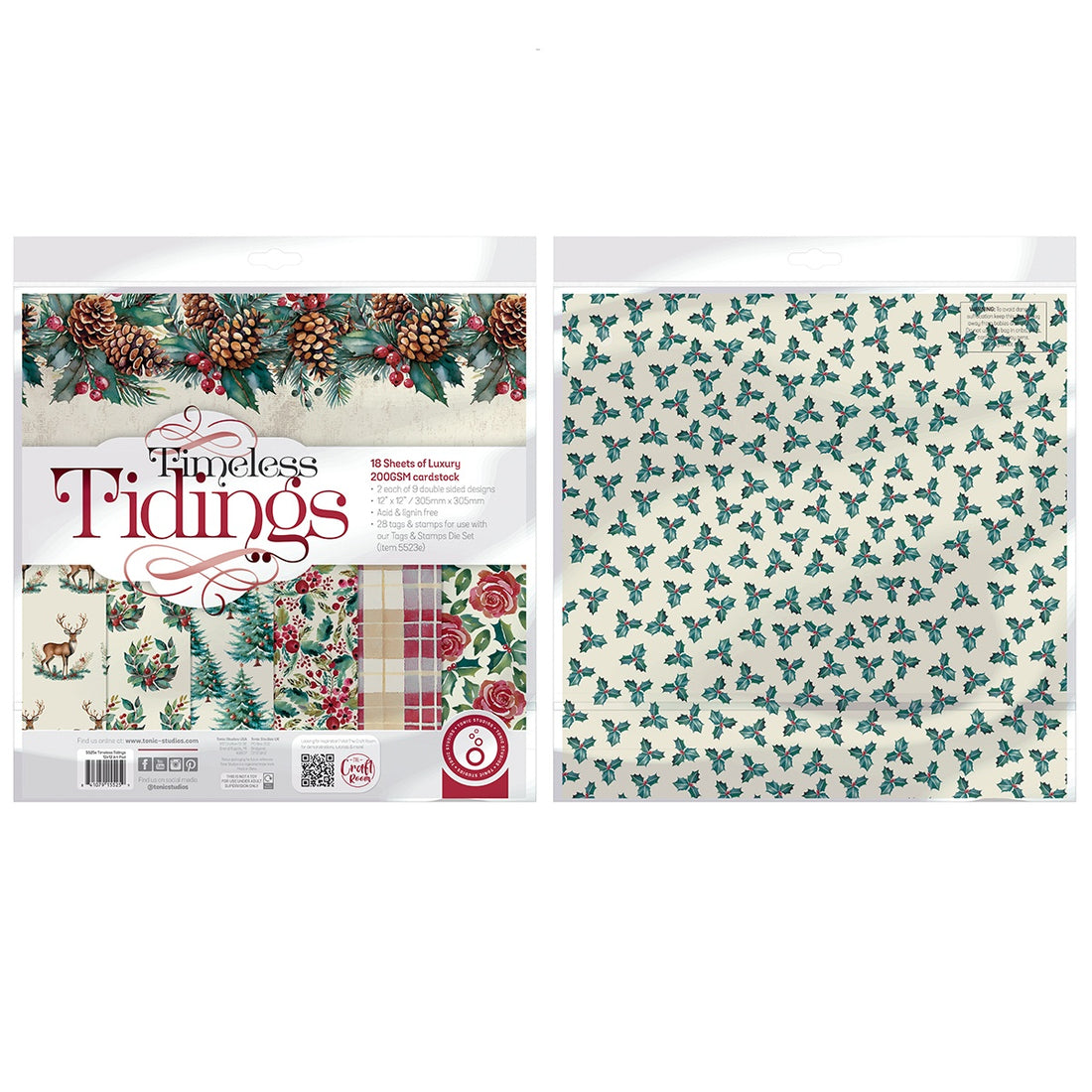 Tonic Studios TIMELESS TIDINGS 12”X12” Scrapbook Paper Pad