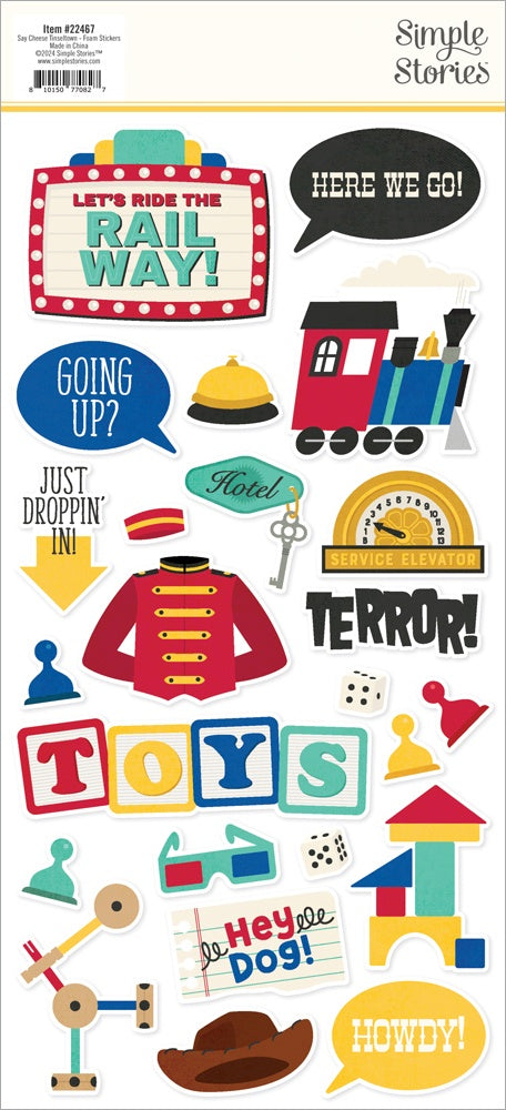 Simple Stories SAY CHEESE TINSELTOWN Foam Stickers 44pc