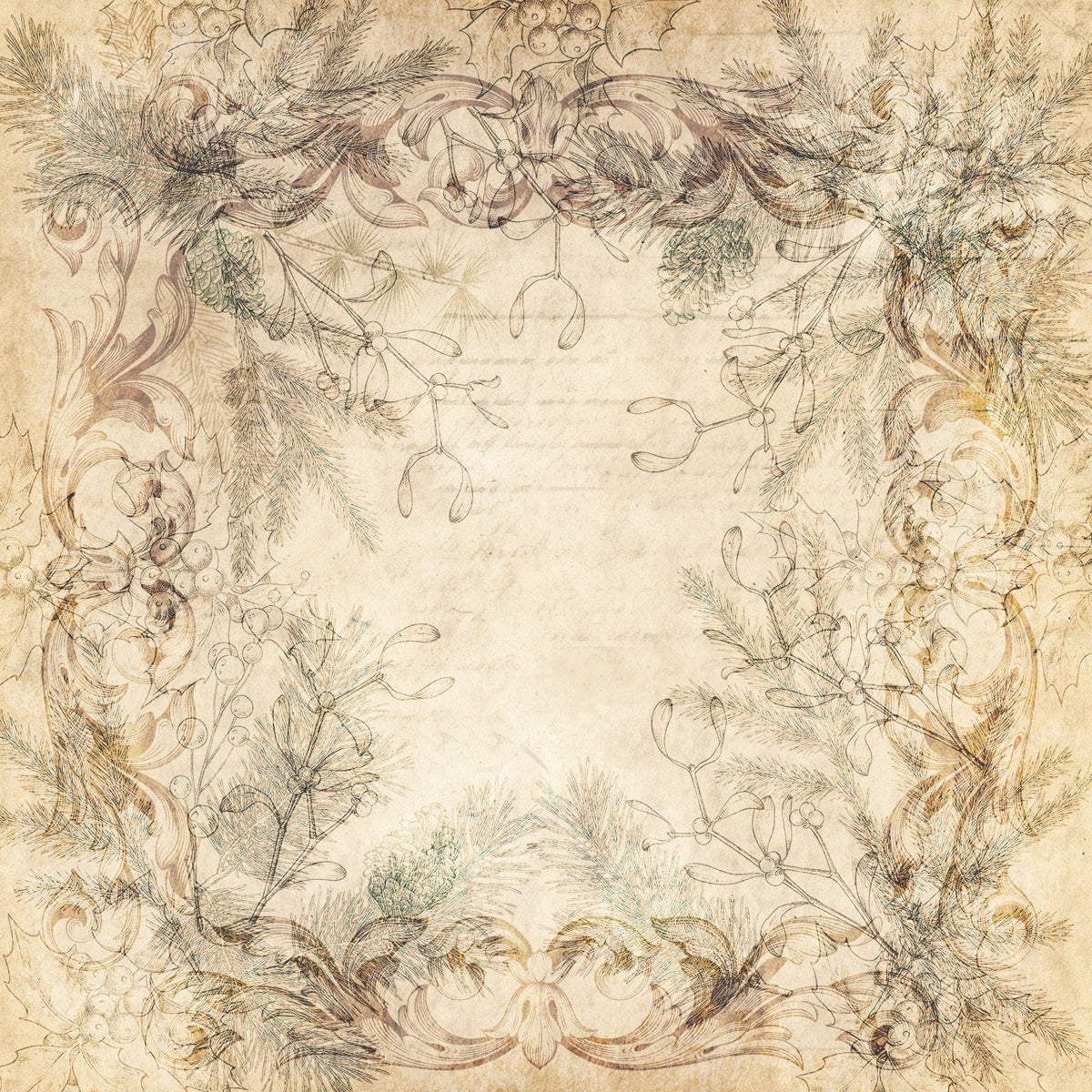 Crafters Companion HOLLY & IVY Collection 6X6" Paper Pad 36 Sheets