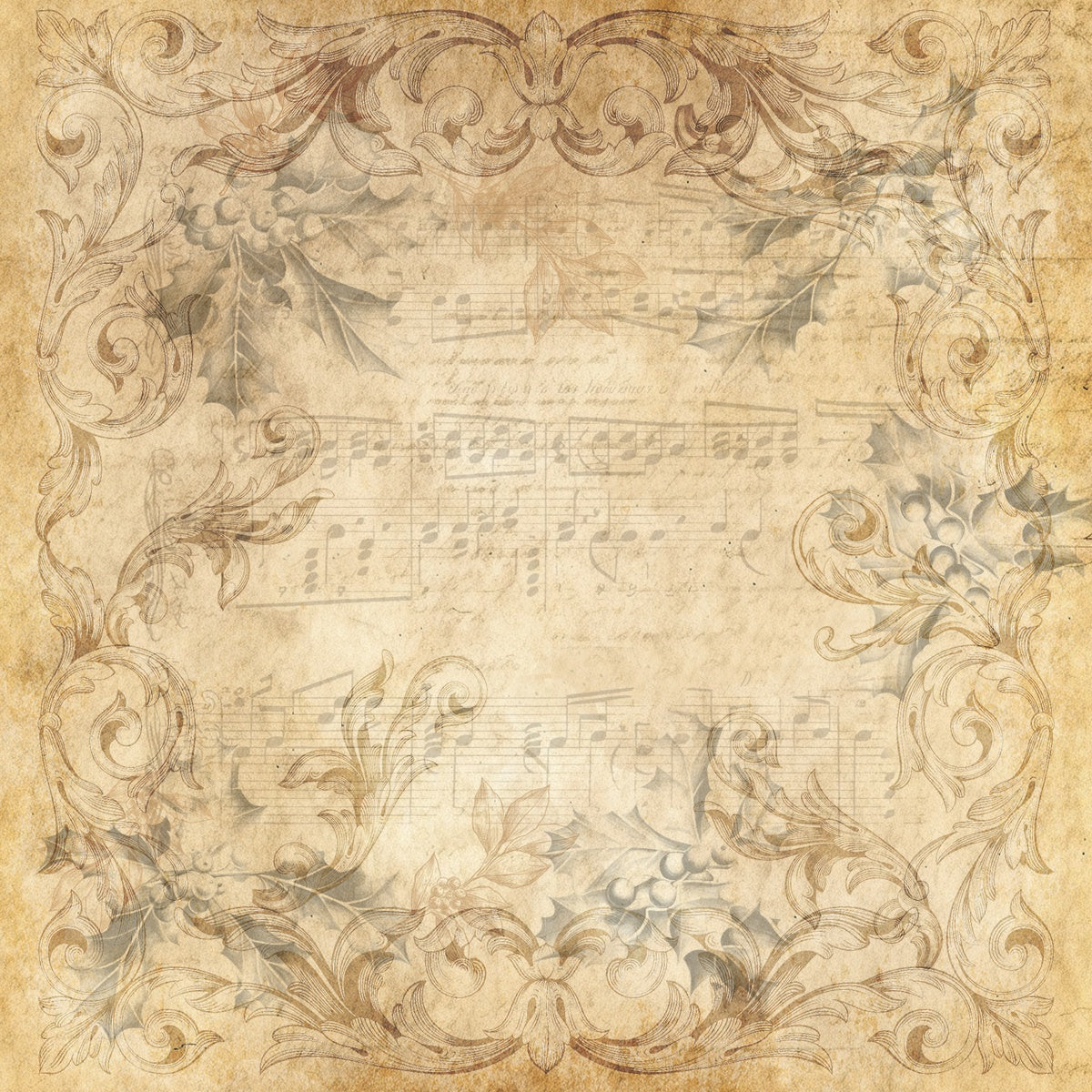 Crafters Companion HOLLY & IVY Collection 6X6" Paper Pad 36 Sheets