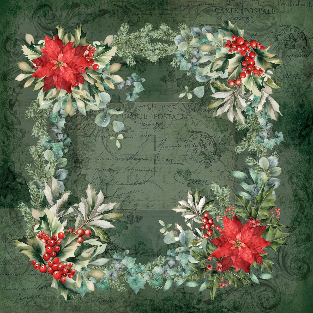 Crafters Companion HOLLY & IVY Collection 6X6" Paper Pad 36 Sheets