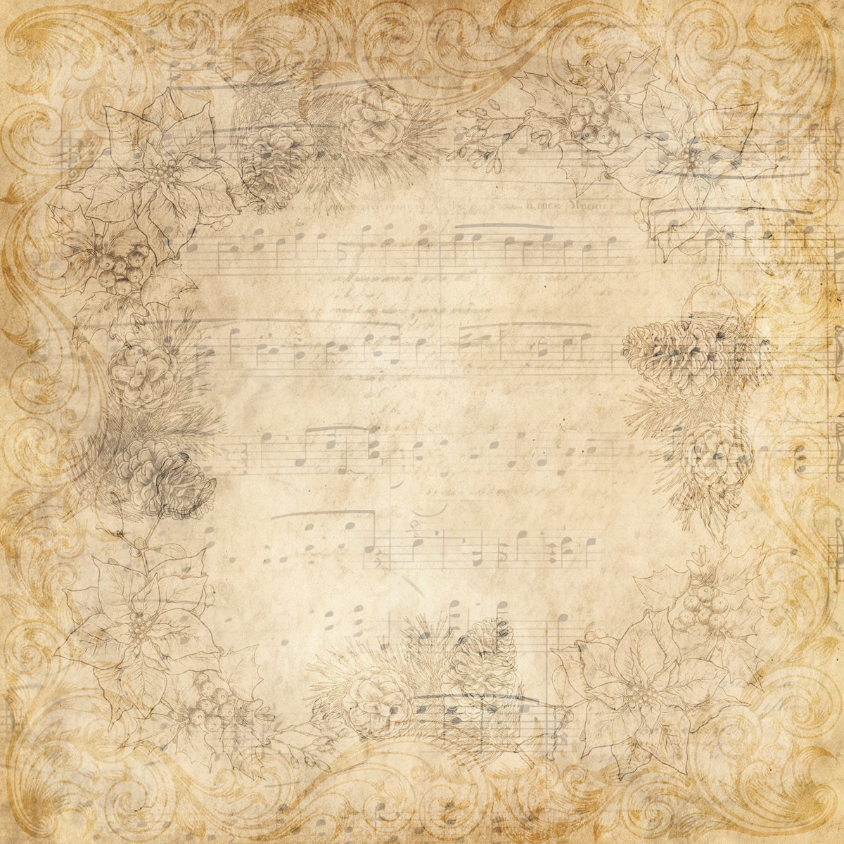 Crafter’s Companion HOLLY & IVY 12"X12" Nature’s Garden Paper Pad