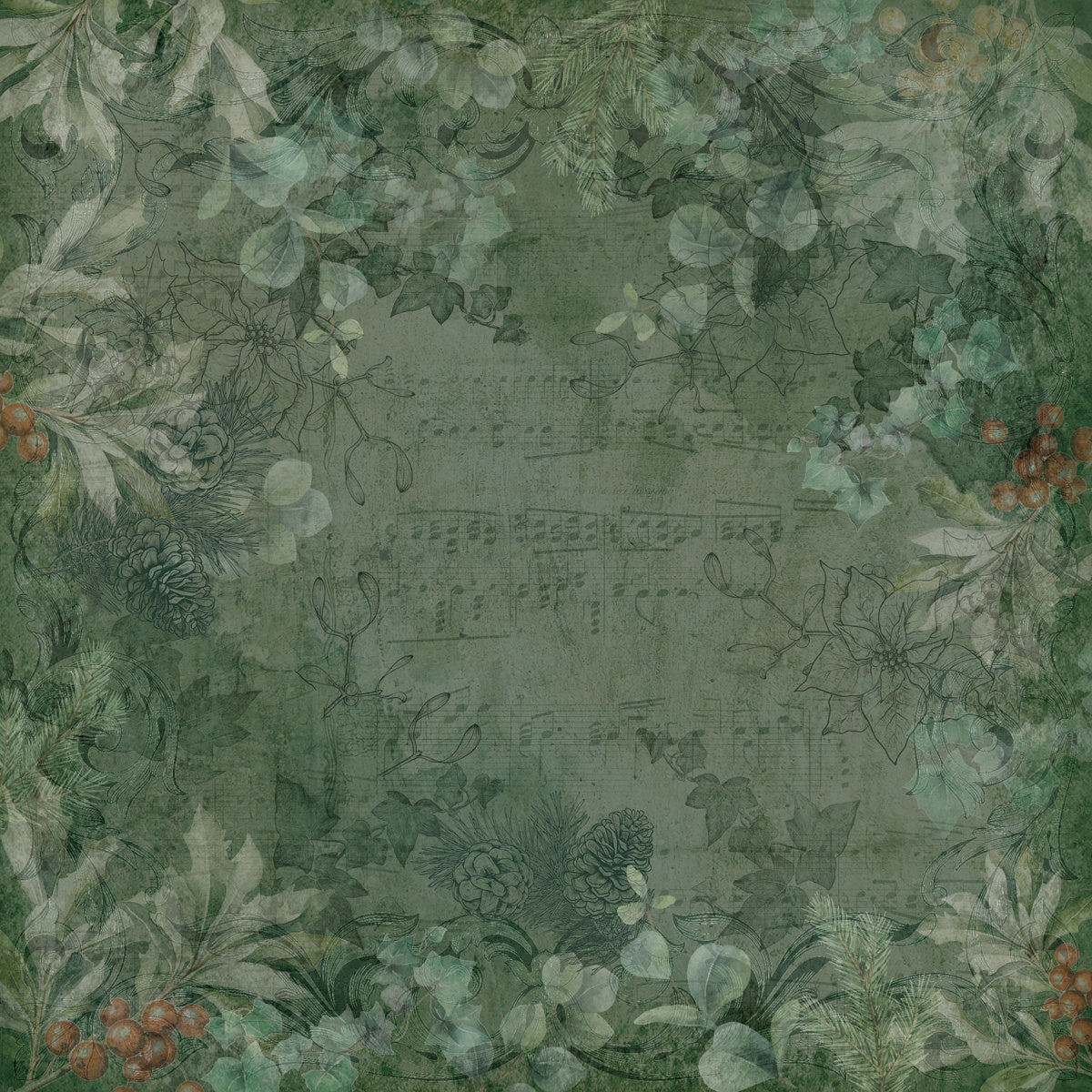 Crafter’s Companion HOLLY & IVY 12"X12" Nature’s Garden Paper Pad