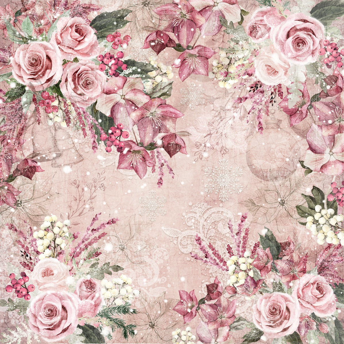 Crafter’s Companion CHRISTMAS ROSE 12"X12" Signature Collection Paper Pad