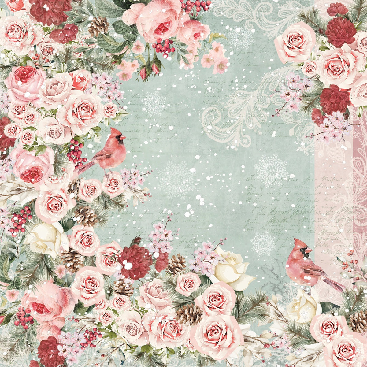 Crafter’s Companion CHRISTMAS ROSE 12"X12" Signature Collection Paper Pad