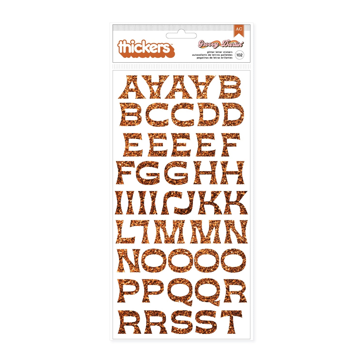 Thickers GROOVY DARLIN Glitter Foam Letter Stickers