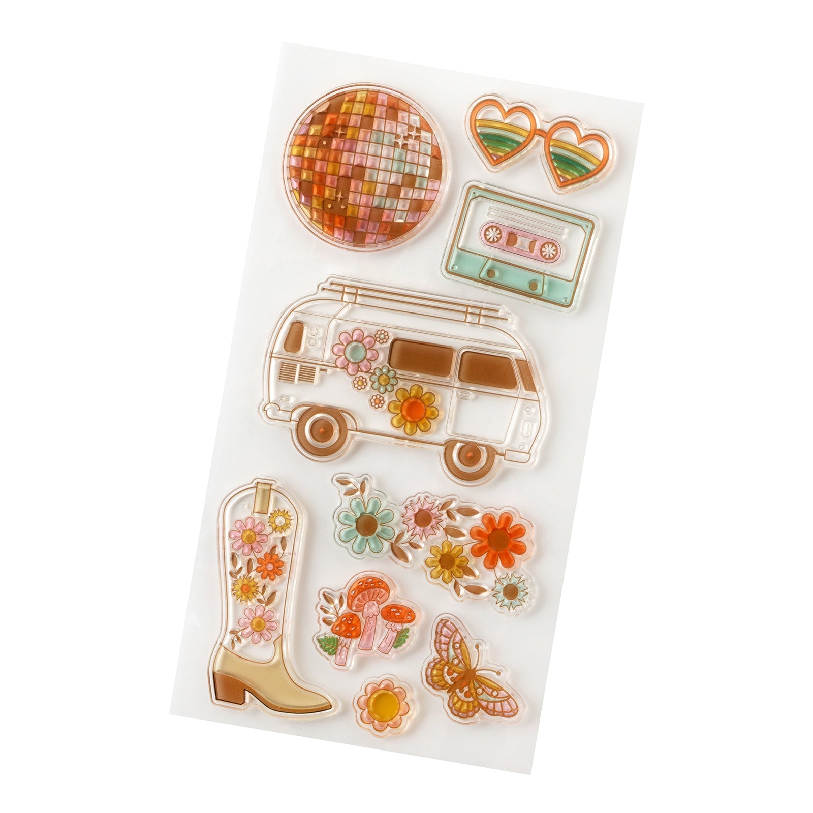 Jen Hadfield GROOVY DARLIN’ Clear Stamps 9pc