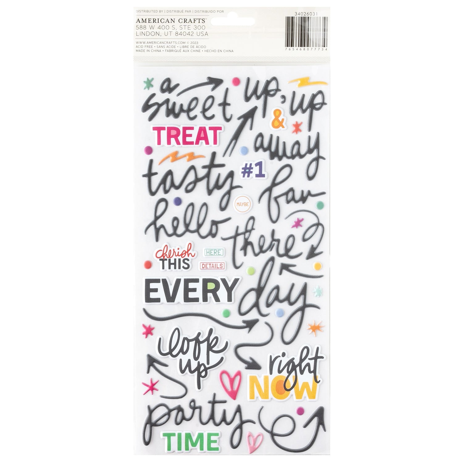 Thickers Vicki Boutin BOLD + BRIGHT Puffy Title Stickers 110pc