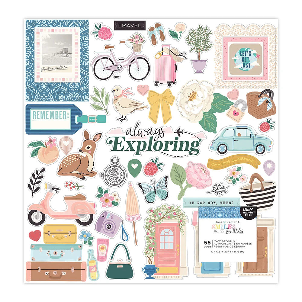 Bea Valint SMILES FOR MILES Foam Stickers 55pc