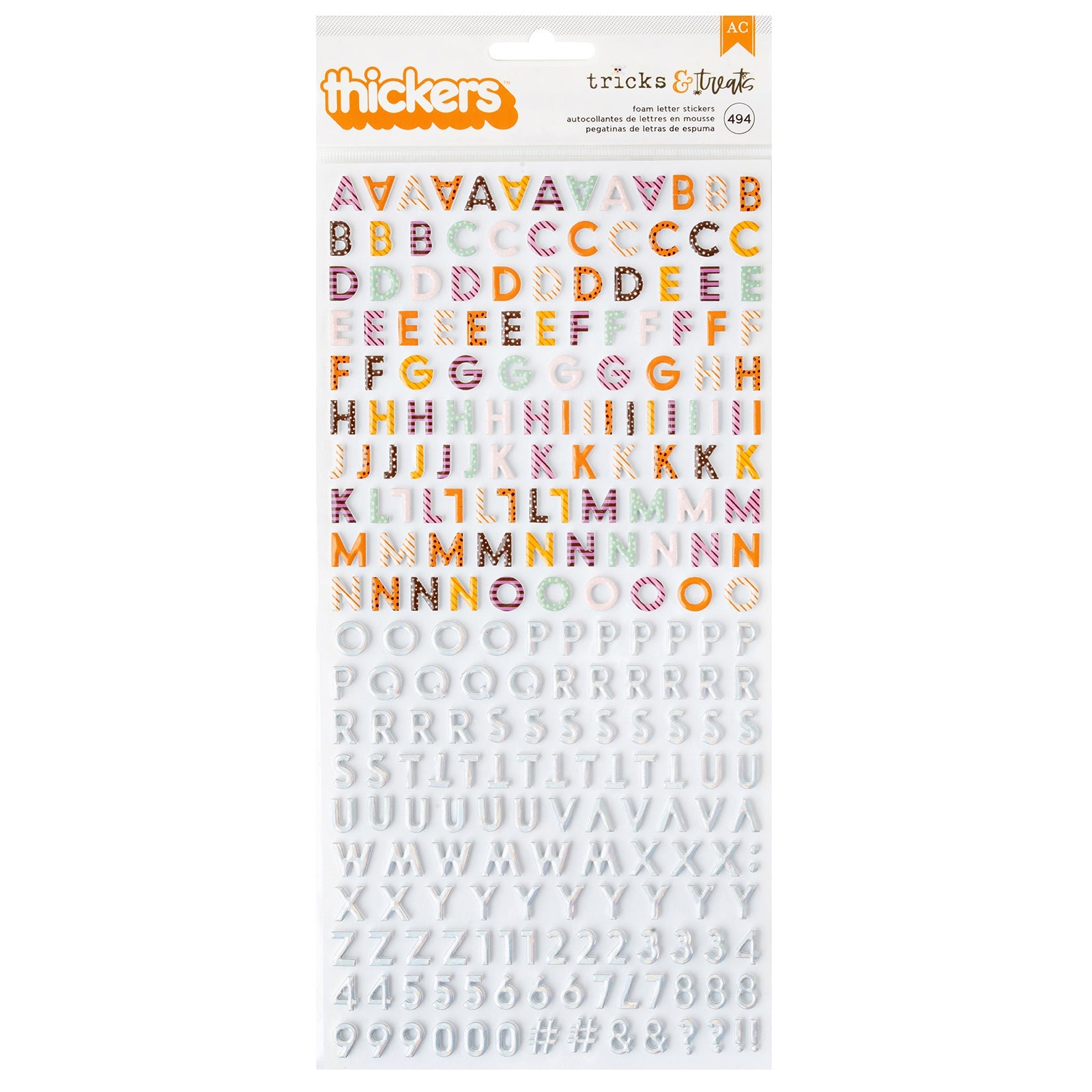 American Crafts THICKERS TRICKS & TREATS Foam Letter Stickers