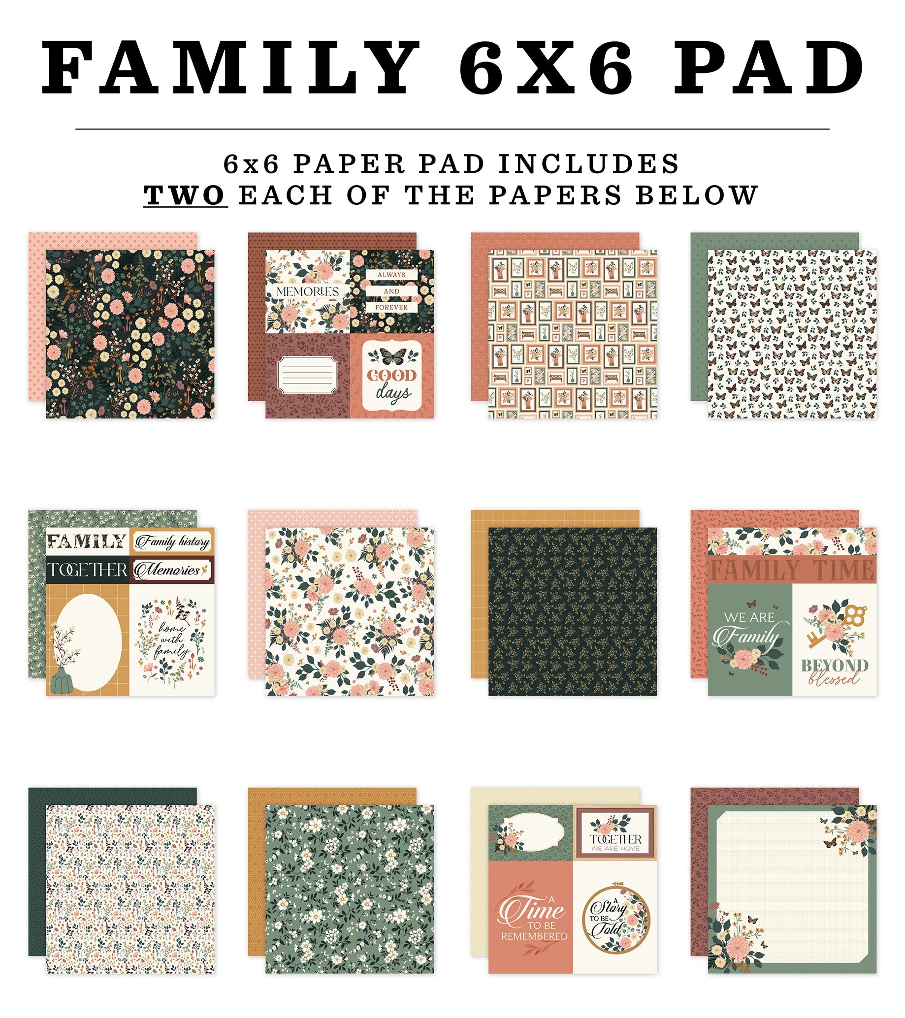 Echo Park FAMILY 6"X6" Scrapbook Paper Pad