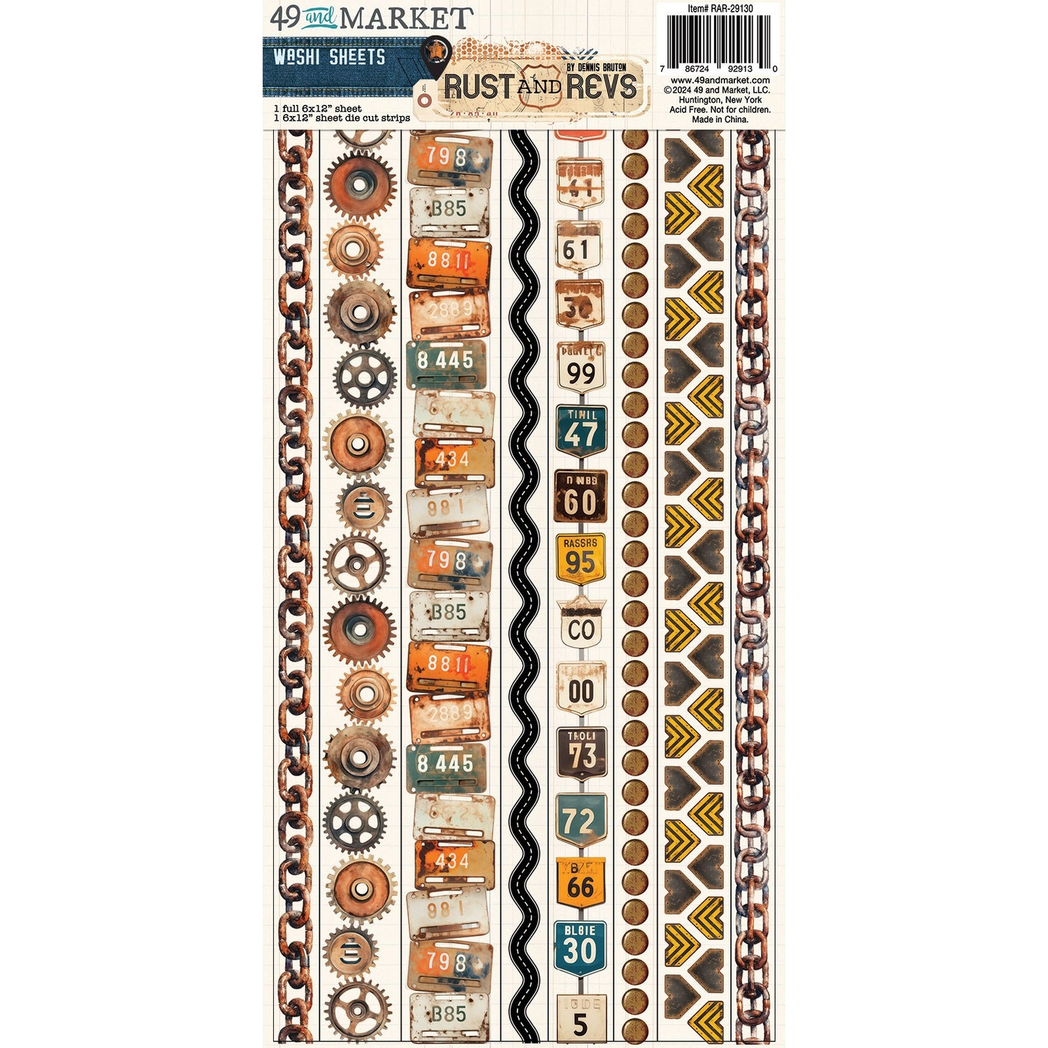 49 and Market RUST AND REVS Washi Sheets