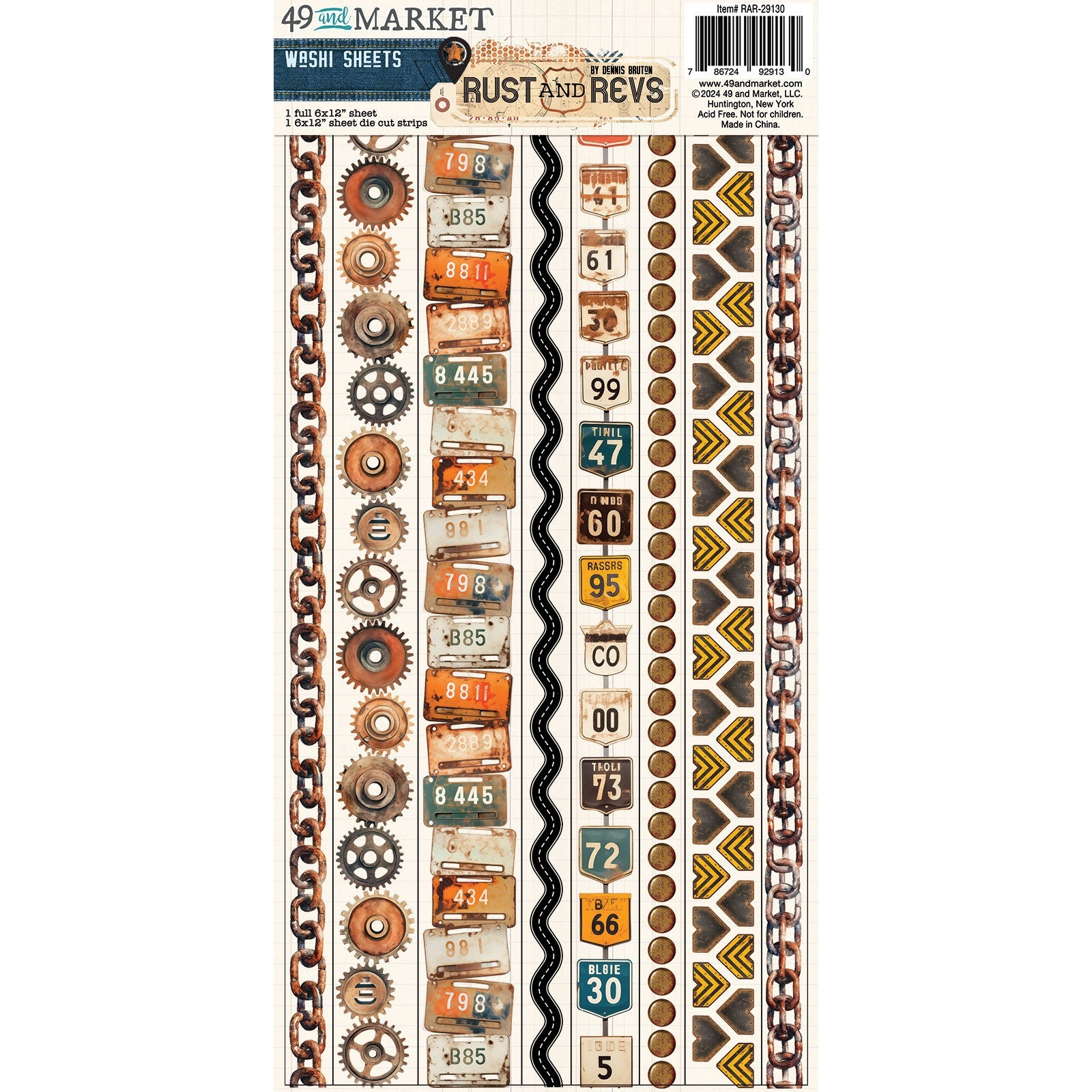 49 and Market RUST AND REVS Washi Sheets