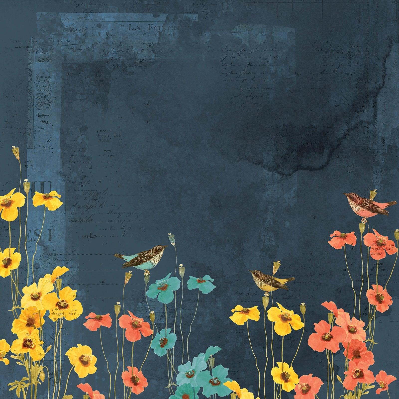 49 and Market BIRDSONG 12"X12" Scrapbook Paper