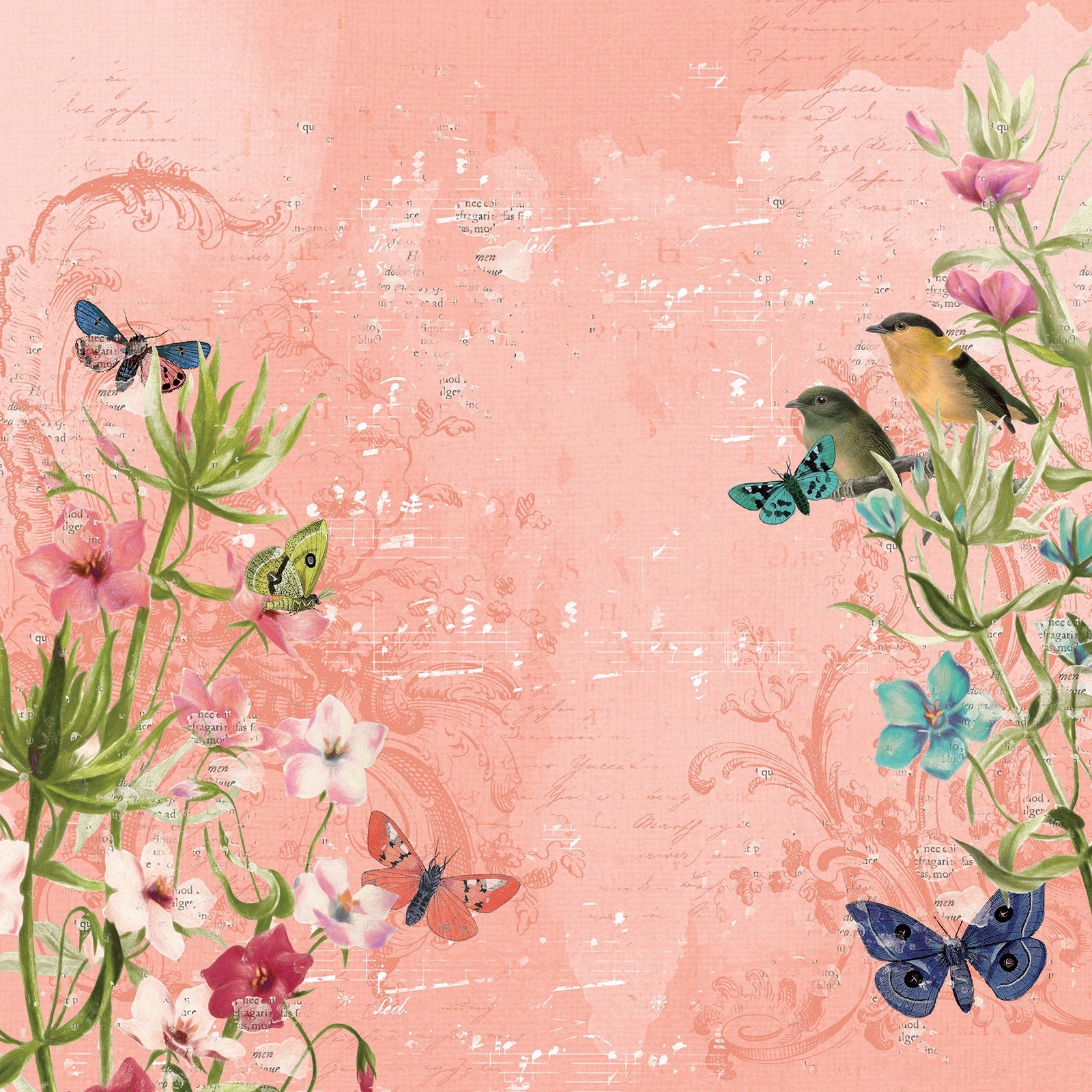 49 and Market BIRDSONG 12"X12" Scrapbook Paper