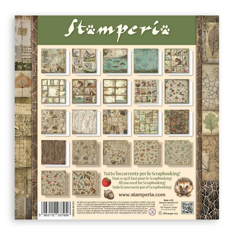 Stamperia FOREST MAXI PAD 12"X12" Scrapbooking Paper Pack