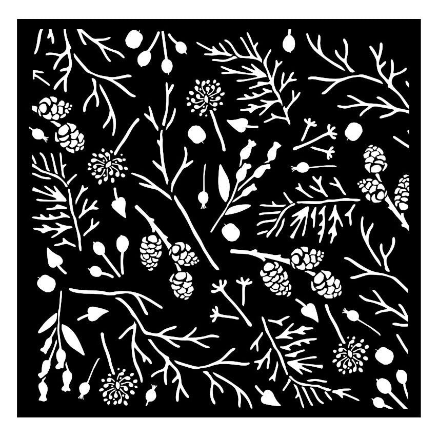 Stamperia Mix Media Stencil BRANCH PINECONE