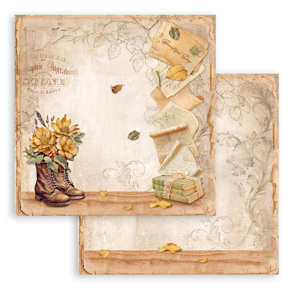 Stamperia Romantic GOLDEN HARMONY 12"X12" Scrapbook Paper Pad