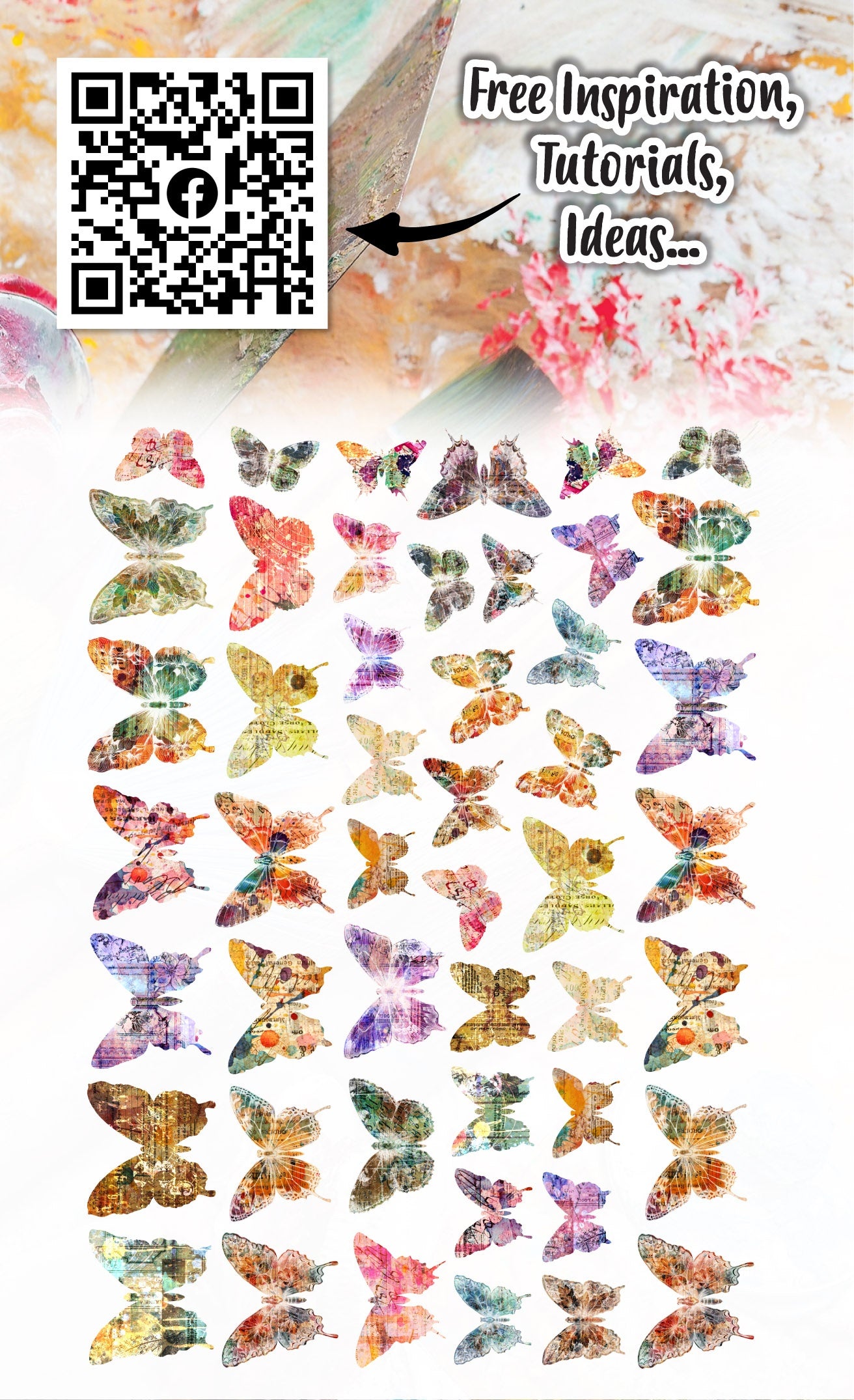 AALL & Create LUMINOUS FLUTTER Ephemera Die-Cuts 48pc