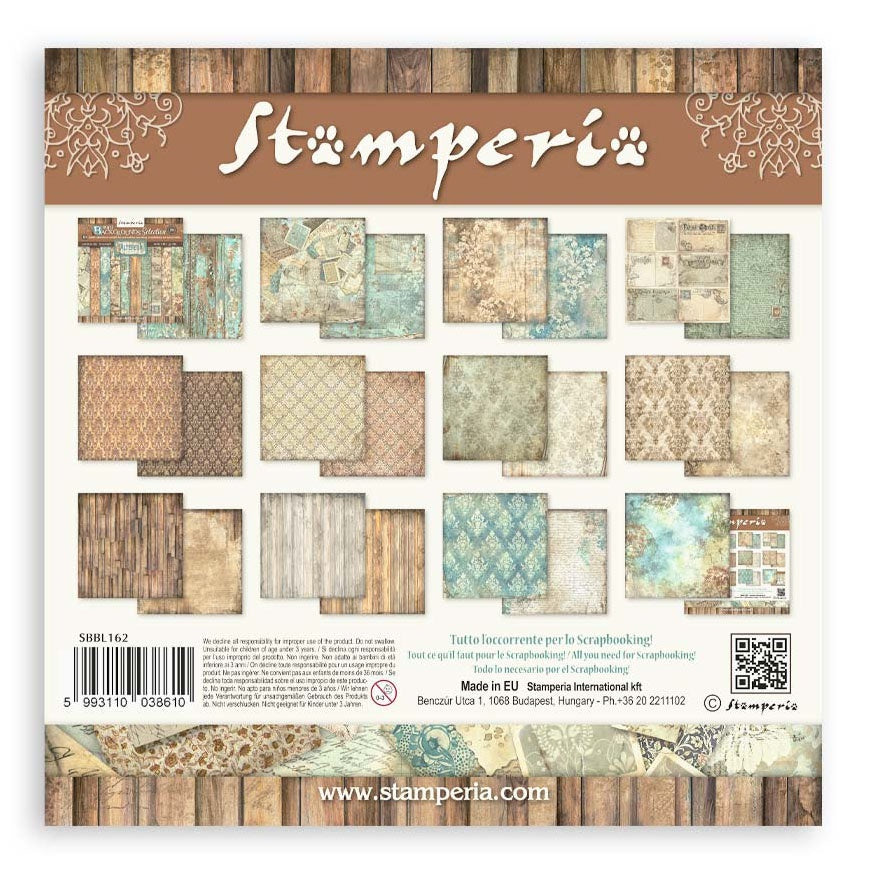 Stamperia Maxi Backgrounds ALTEREGO 12"X12" Scrapbook Paper Pack