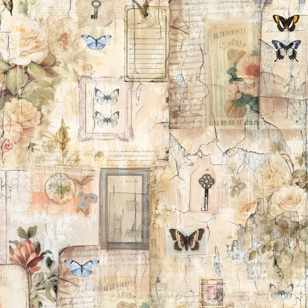 Crafter’s Companion DISTRESSED FLORALS 12”X12” Paper Pad 24 Sheets