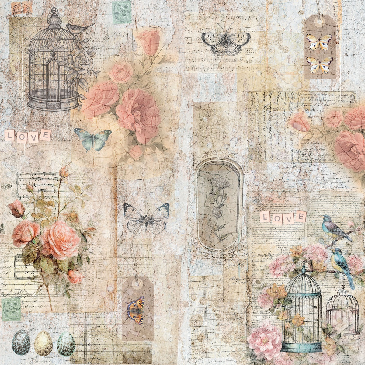 Crafter’s Companion DISTRESSED FLORALS 12”X12” Paper Pad 24 Sheets