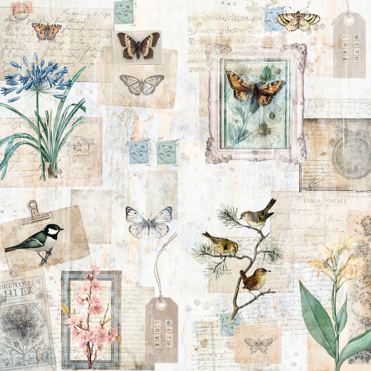 Crafter’s Companion DISTRESSED FLORALS 12”X12” Paper Pad 24 Sheets