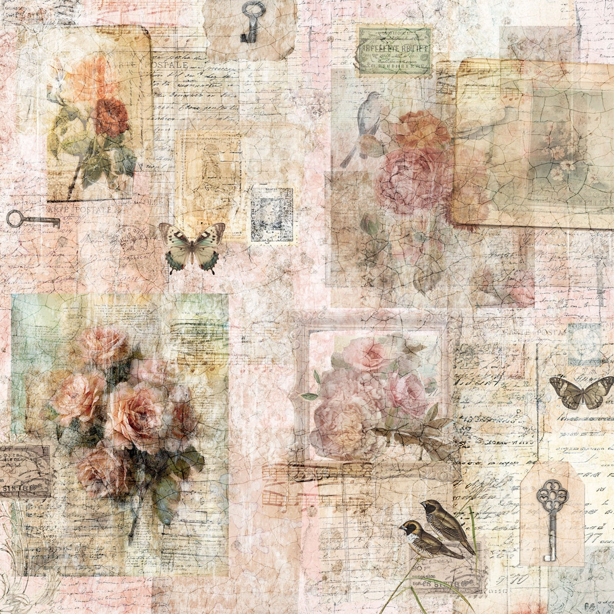 Crafter’s Companion DISTRESSED FLORALS 12”X12” Paper Pad 24 Sheets