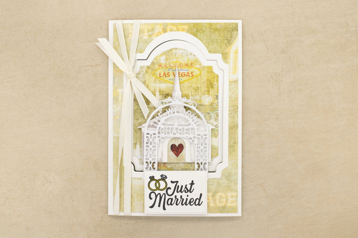 Crafter’s Companion Vintage Vegas THE WEDDING CHAPEL Stamp & Metal Dies 3pc