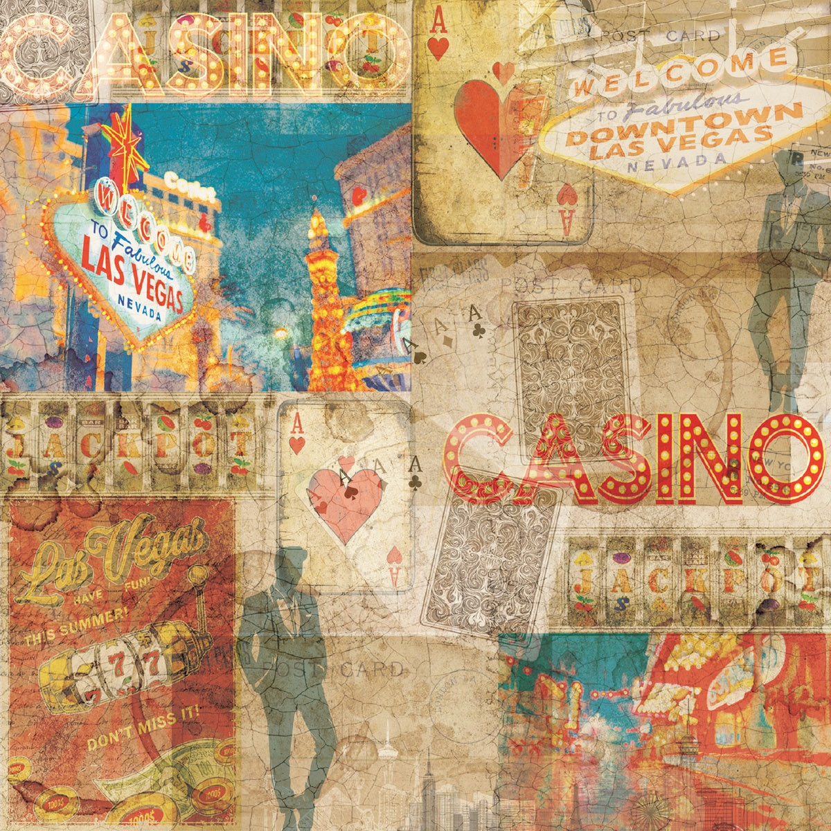 Crafter’s Companion VINTAGE VEGAS Collection 6X6 Paper Pad 36 Sheets