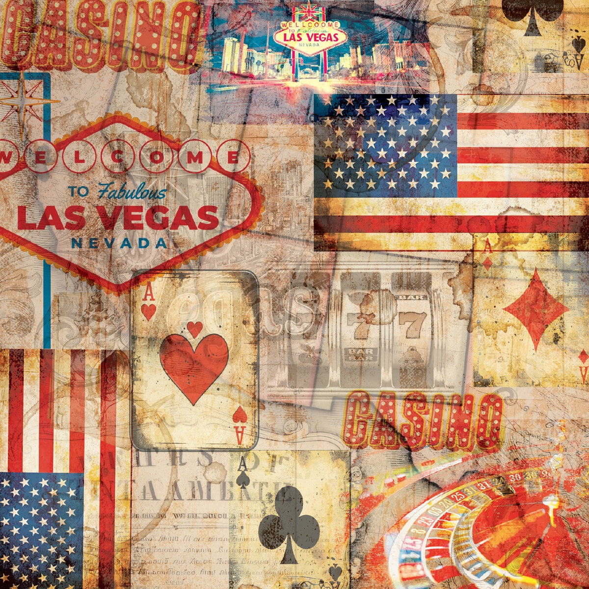 Crafter’s Companion VINTAGE VEGAS Collection 6X6 Paper Pad 36 Sheets